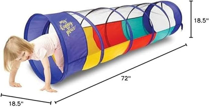 Kiddey Play Tunnel for Kids | Crawl Tunnels with See Through Sides | Outdoor & Indoor Multicolored Tent for Dogs, Toddlers, and Babies | Pop Up Baby Crawling Backyard Tunnel | Balls NOT Included