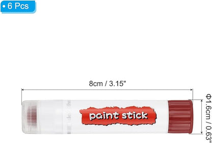 PATIKIL Tempera Paint Sticks, 6 Pcs Solid Tempera Paints Sticks Washable Bulk Markers Pen Quick Drying for Artists Beginners Art Supplies, Brown