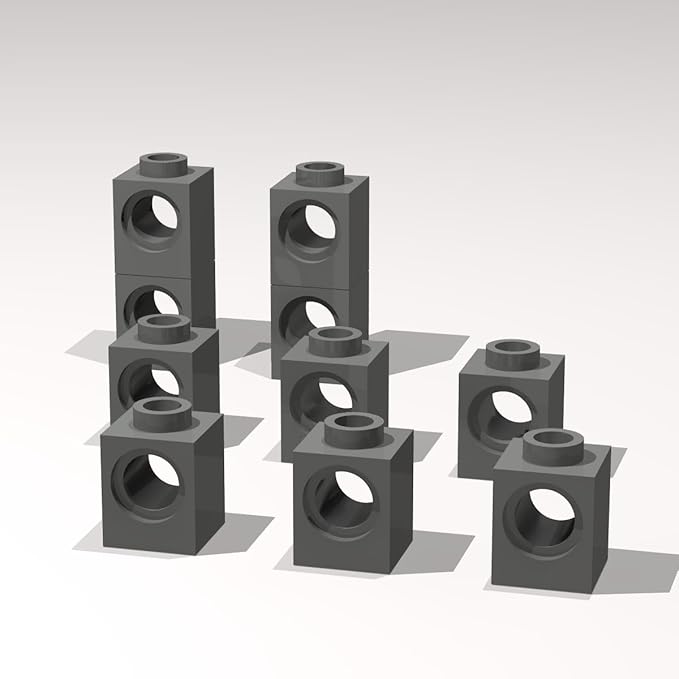 Classic Building Brick Bulk, Brick 1x1 with Hole Opposite 120 Piece, Compatible with Lego Parts and Pieces: (Color:Dark Gray)