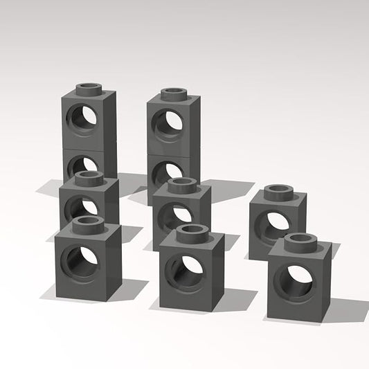 Classic Building Brick Bulk, Brick 1x1 with Hole Opposite 120 Piece, Compatible with Lego Parts and Pieces: (Color:Dark Gray)