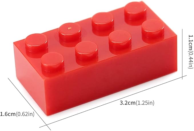 Feleph 100pcs 2x4 Bricks Red Parts Pieces Building Blocks Classic Creative Play Set Toy Accessories Compatible with 3001 Major Brick Brands