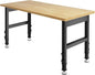 48" Adjustable Height Workbench, Heavy-Duty Work Table, Chipboard Top Wooden Workbench for Garage, Workshop, Office