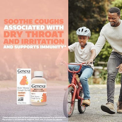 Genexa Kids' Clean Cough, Pain & Fever Acetaminophen Value 3-Pack, Dye Free, 0% Artificial Additives, Cough Care for Children, Fever & Pain Reliever, 12 fl oz (3 Bottles)