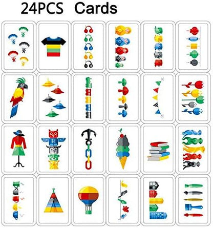 Quick Cups Games for Kids Intellectual Flying Stack Cups,Stacking Cups Games Parent-Child Interactive Game with 24 Picture Cards, 30 Cups