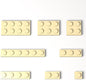100 Pieces Classic Building Plate Assortment Pack, 8 Sizes Small Baseplates Multipacks, Compatible with Lego Parts and Pieces, Small Plate for Building(Color:Tan)