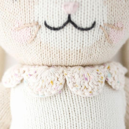 cuddle + kind Hannah The Bunny Ivory Regular 20" Hand-Knit Doll – 1 Doll = 10 Meals, Fair Trade, Heirloom Quality, Handcrafted in Peru, 100% Cotton Yarn