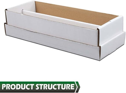 GRAND ORANGE White Transaction Card Storage Box (1,600 CT) Corrugated Board Two Dividers Model Holds Over 300 3x4 Toploads Trading Card
