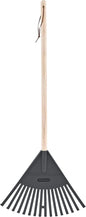 Leaf Rake, Grey Kid Size Leaf Collector, Bulk Pack Gardening Rake, 24-Pack Plastic Rakes with Wood Handle, by Superio