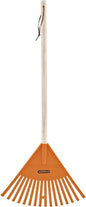 Pack of 3 Kids Rake with Hardwood Handle, Durable Plastic Head to Sweep Leaves in Lawn and Tidying Up The Garden, 34" (Orange)