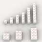 100 Piece White Bulk Assortment, 9 Size White Classic Building Blocks, Compatible with Lego, A0001