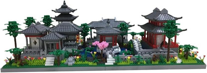 Architecture Chinese Style of Suzhou Garden,Set 2 Center of Courtyard,Micro Block,Classical Famous Building Block Set,Asian Cultures,3888 PCS for Adults and Teens