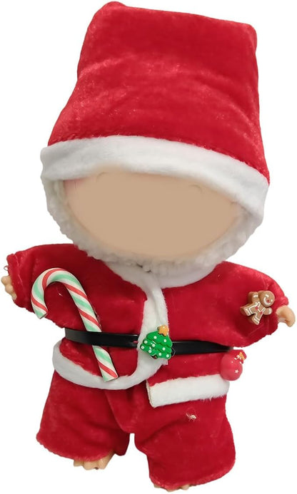 Christmas Costume for Clothes/for Outfits, Clothes Set for17cm Doll,3 Piece Set Hat for Clothing , Boys and Girls Stylish Adorable Dolls Clothes Accessories (No Doll)