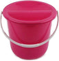 Plastic Coin Collection Bucket with Removable lid and Handle Charity Donation Collection Money Box Pail for Fundraising with top Slot for Tickets raffles and Money 7.5" Hx8.3 Diameter(Pink) 4 Pack