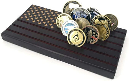 American Flag 6 Row Challenge Coin Holder Military Coin Display Stand