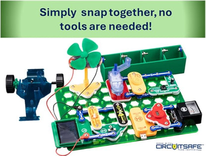 Snap Circuits Green Energy Electronics Exploration Kit | Over 125 Exciting STEM Projects | Full Color Project Manual | 45+ Snap Circuits Parts | STEM Educational Toys for Kids 8+