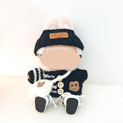 Clothes Set Compatible with 17cm Doll, Hat and Overalls Set for 15cm Doll Accessories Suit, Cute Clothe for Dress up Unique Style (MY3)