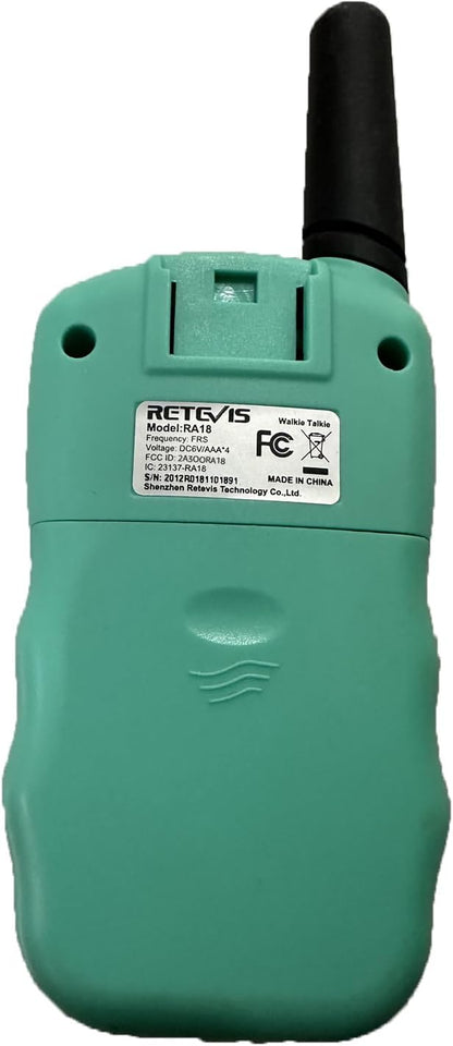 Retevis RA18 Walkie Talkies for Kids, Toy Walkie Talkie with LCD 22 CH Flashlight Hands Free Holiday Toy for 6-12 Year Old Boys Girls, Christmas Birthday Gifts Skiing Camping(2 Pack, Green)