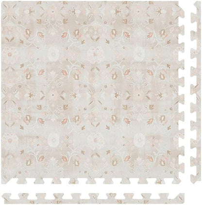 House of Noa Baby Play Mat – 4x6 Linen Gemma – Set of 6 Tiles – Cushioned EVA Foam Play Mat for Floor, Soft Interlocking Baby Crawling Mats for Hard Floors