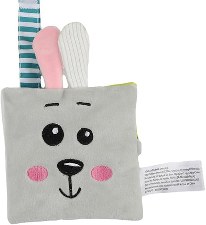 bebe mondo Crinkle Books for Babies, Soft Baby Books 0-6 Months, Infant Toys for 0-6-12-18 Months, Tummy Time Mirror Toy, Bunny Rabbit, Baby Gifts for Boys & Girls, Shower Gift