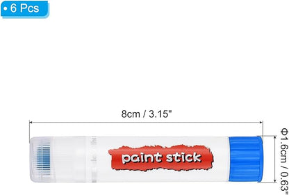 PATIKIL Tempera Paint Sticks, 6 Pcs Solid Tempera Paints Sticks Washable Bulk Markers Pen Quick Drying for Artists Beginners Art Supplies, Blue