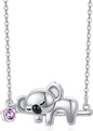 JUSTKIDSTOY Koala Necklace Sterling Silver Cute Animal Koala Bear Birthstone Necklace Jewelry Christmas Birthday Gifts for Women Girls