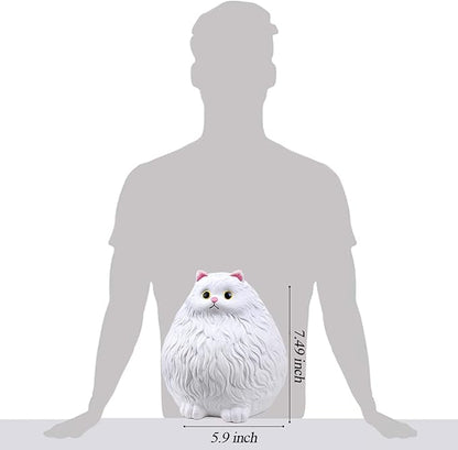 Winsterch Cat Piggy Bank,Coin Piggy Bank Money Saving Box Gifts for Kids Girls Boys,Ceramic Piggy Coin Bank,Practical Gifts for Birthday Christmas,White Piggy Bank,7.49 x 5.9 inches