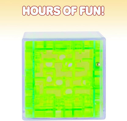 Gamie Brainy Maze Puzzle Cube Game, Set of 3, Maze Cube Puzzles for Kids, Mini Fidget Toys and Brain Teasers for Children, Birthday Party Favors, Goodie Bag Fillers, Stocking Stuffers