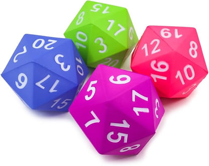 KESS Giant D20 Foam Dice: Oversized 20-Sided Dice for RPG and Collectors - 6 Vibrant Colors, Perfect for Outdoor Fun in Backyard, Pool, Beach. Ages 6+ (Blue)
