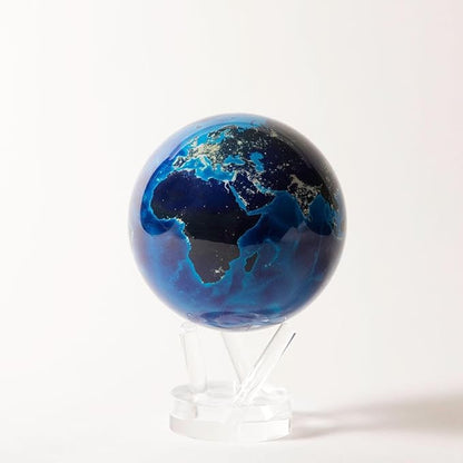 MOVA Globe – Earth at Night (4.5”) | Rotating Globe Powered by Light, No Batteries or Cords | City Lights Satellite Imagery | Unique Gift or Modern Desk Decor