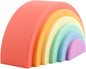 BLUE GINKGO Silicone Stacker - Montessori Rainbow Nesting Puzzle | Kids and Toddler Stacking Toy | 6 Layer Rainbow Puzzle, Sensory Toys - Matte