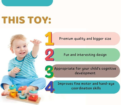 Montessori-Inspired Stacking, Shapes and Colors Sorting Toys for Toddlers, Twist and Pivot, Problem-Solving and Fine Motor Skills Development, Educational and Learning Toys for 1+ Year Old