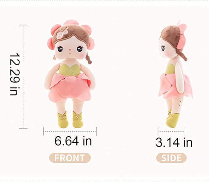 MeToo Princess Doll - Soft Plush Angela Doll, Cute Flower Fairy, Non-Toxic PP Cotton, Violet