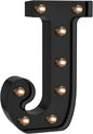 Foaky Black LED Letter Lights for Room Decor - Bedroom Wall Decor, Alphabet Lights for Home, Wedding, Party - Battery Operated （J）