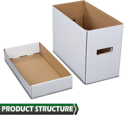 GRAND ORANGE 5 Pack Comic Book Storage - Holds 150-175 Comics, Moistureproof, Collapsible and Stackable Short Box