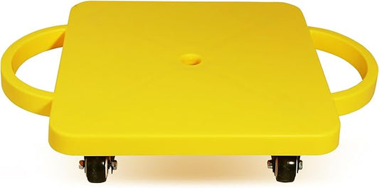 GSE Games & Sports Expert Gym Floor Scooter Board with Handles, Sitting Scooter for Kids Indoor Play Equipment, Fun Scoot Board with Non-Marring Plastic Casters for Children
