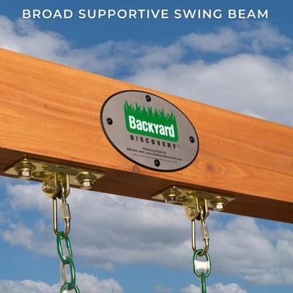 Backyard Discovery Durango Cedar Wood Swing Set Kit with Classic A-Frame, Two Belt Swings, Pinch-Free Ropes, Easy Assembly, Heavy-Duty, Lumber and Hardware Included, Outdoor Playset, Ages 3-10