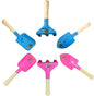Kids Gardening Set Wooden Handle, 6 Piece (Pink+Blue), Kids Beach Shovel Set, Sandbox Play Toy and Garden Hand Tool