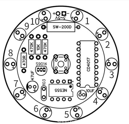 Soldering Practice Kit DIY Electronics Learning Board Shake to Spin Lucky Wheel