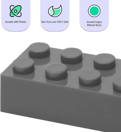 500 Piece Dark Gray Bricks Bulk, Gray 2x4 Building Bricks Flat, Compatible with Lego Parts and Pieces: 2x4 Dark Grey Bricks(Color: Dark Gray)