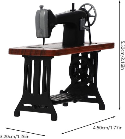 Zerodeko Miniature Sewing Machine, 1:24 Mini Vintage Sewing Machine Model Dollhouse Furniture Accessories Tabletop Decorations Birthday Festival for Kids Toddler (2)