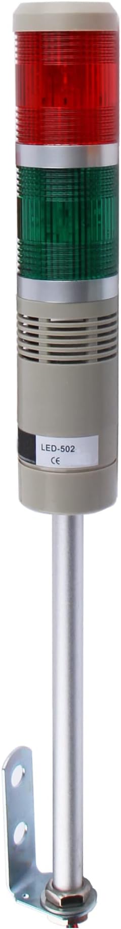 Industrial Signal Column, LED Alarm Tower Lamp Flash Indicator, 2-Layer Stack Warning Light for Safety (110V/Steady ON)