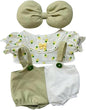 Luxury Chic Doll Clothes Set with Elegant Dress, Shirt, Bow & Necklace - Premium Outfit for Dress Up, Collecting & Gift Giving - Perfect for Kids, Doll Collectors & 18 Dolls (1-38cm)