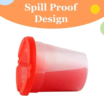 10pcs Paint Cups with Lids for Kids, Spill Proof Learning Color Cups for Young Artist