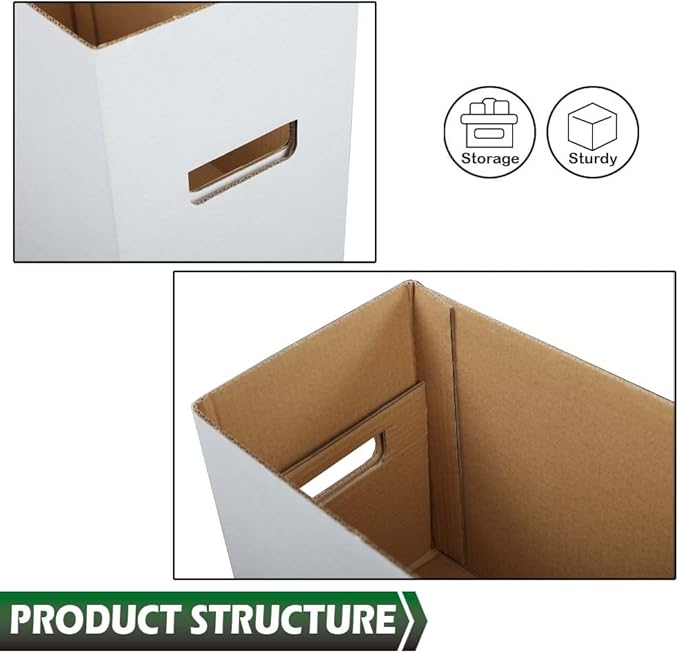 GRAND ORANGE 5 Pack Comic Book Storage - Holds 150-175 Comics, Moistureproof, Collapsible and Stackable Short Box