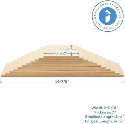 Wooden Rainbow Building Boards, 5 Sets of 11 DIY Rainbow Slats for Open-Ended Play and Skill-Building, by Woodpeckers