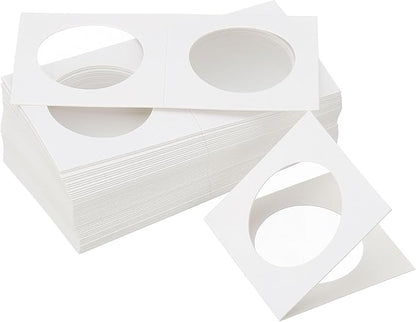 PATIKIL 2x2 Coin Flips, 350 Pack 35mm Cardboard Coin Holder Paper Coin Holders for Coin Collection Supplies Collector, White