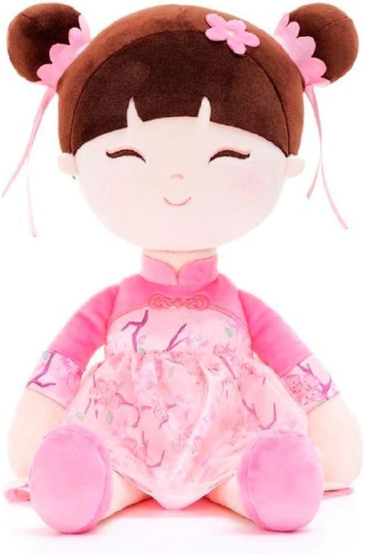 Gloveleya Baby Doll Kids Soft Doll for Kids Plush Toys Chinese Fairy Tale Dolls Toys for Ages 2-4 Peach Fairy 16" with Gift Box