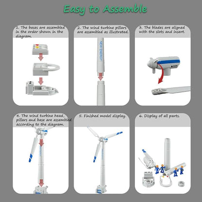 Miracland Wind Turbine Toy, 21.65 Inch Large Size Windmill Toy Clockwork Generator Model STEM Science Kit