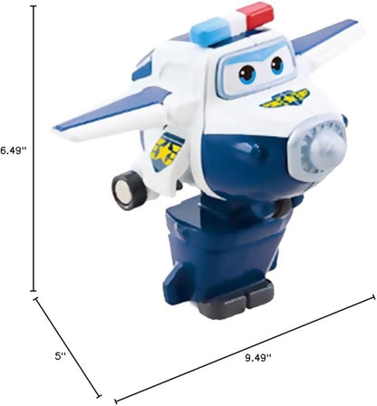 Super Wings 5" Transforming Paul Airplane Toys Vehicle, Action Figure, Plane to Robot, Suitable 3 4 5 Year Old Preschool Kids, Fun Plane Toys for Boys and Girls, Birthday Gifts, Blue