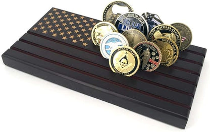 American Flag 6 Row Challenge Coin Holder Military Coin Display Stand